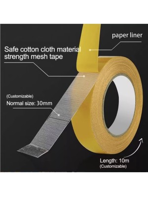 Geniş 10 Metre * 3 Cm Çift taraflı Süper Güçlü Yapışkan Yapıştırıcı Bant Isıya Dayanıklı 