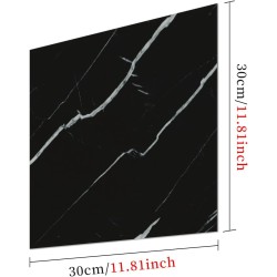 SİYAH MERMER DESENLİ ALÜMİNYUM PLASTİK DUVAR STİCKER (30*30)