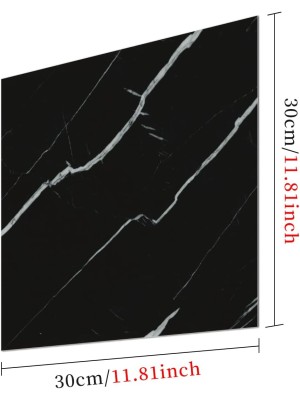SİYAH MERMER DESENLİ ALÜMİNYUM PLASTİK DUVAR STİCKER (30*30)