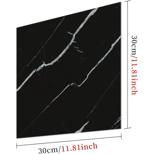 SİYAH MERMER DESENLİ ALÜMİNYUM PLASTİK DUVAR STİCKER (30*30)