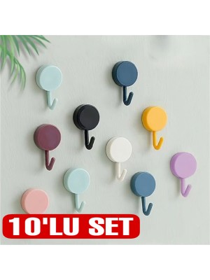 Kendinden Yapışkanlı Renkli Duvar Askısı (10LU SET)
