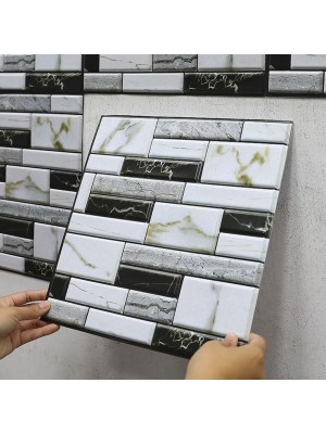 3D Mermer Görünümlü Kendinden Yapışkanlı Duvar Sticker