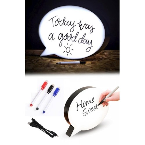 Kalemle Yazılabilen Konuşma Balonu Görünümlü Işıklı Mesaj Panosu