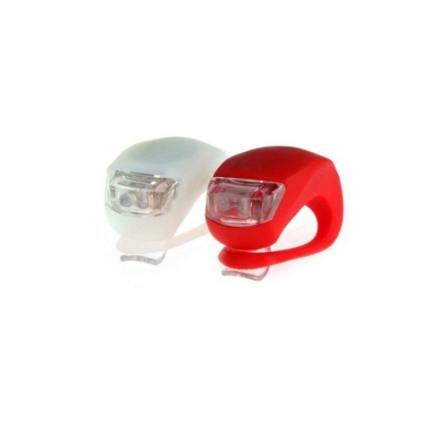 Kırmızı Beyaz Çift Renkli Led Lamba Kurbağa Silikon Işık 3 Kademelil Bisiklet Gidon Işığı 2'li