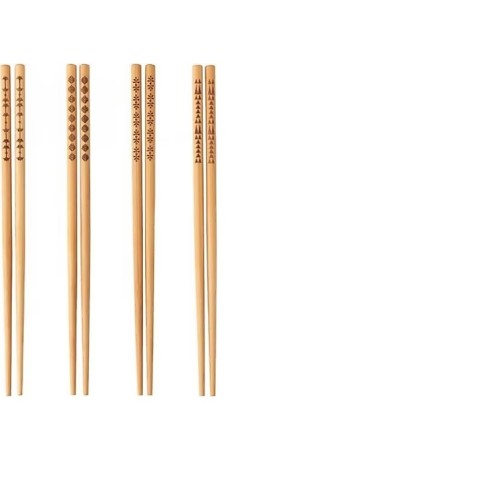 Desenli Organik Bambu Çin Çubuğu Chop Sticks 10 Çift