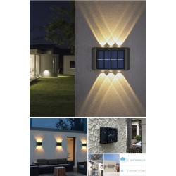 Modern 6ledli  Solar Duvar Lamba Dekorasyon Aydınlatma Aplik Güneş Enerji Gün Işığı 2 Li Set