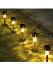 Gün Işığı Sarı Ledli Solar Güneş Enerjili Bahçe Lambası 10 Lu Set Metal Gövdeli