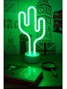 Yeşil Kaktüs Model Neon Led Işıklı Masa Lambası Dekoratif Aydınlatma Gece Lambası