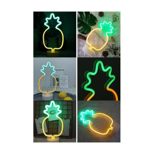 Ananas Model Neon Led Işıklı Masa Lambası Dekoratif Aydınlatma Gece Lambası